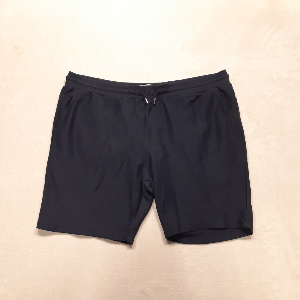 C&A Mens Navy Blue Drawstring Jogger Shorts XL Navy Blue Cotton 7" Inseam